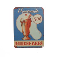 Magnet déco en métal Milkshakes 6x8